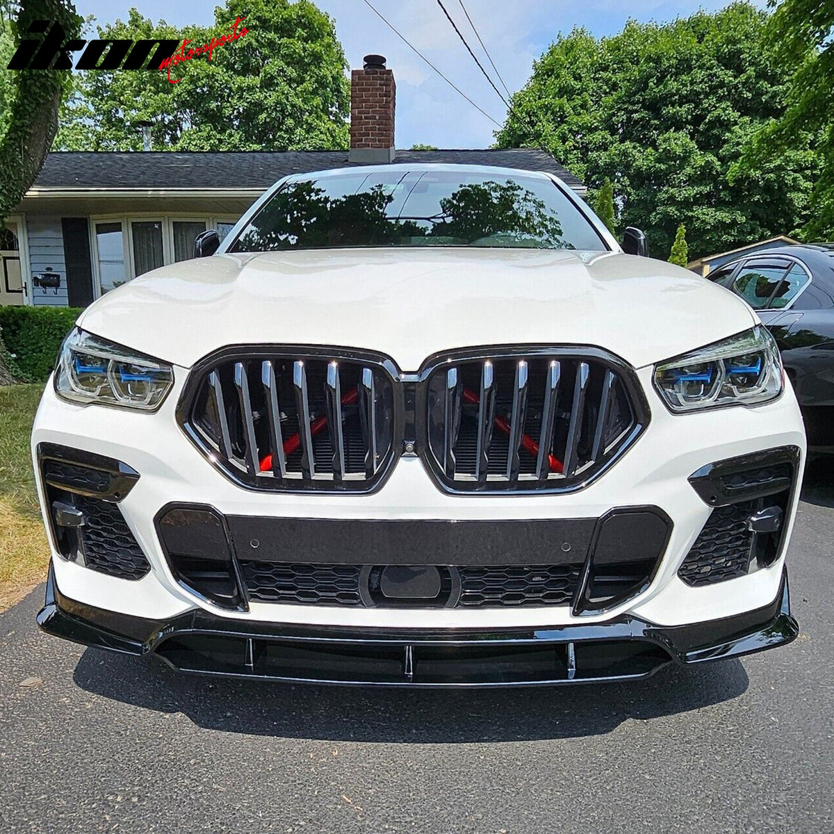 Fits 20-23 BMW G06 X6 M Sport IKON Style Front Bumper Lip 4PC