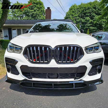 Fits 20-23 BMW G06 X6 M Sport IKON Style Front Bumper Lip 4PC