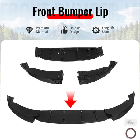 Fits 16-18 BMW G11 7 Series MT M Sport Ikon Style Front Bumper Lip Gloss Black