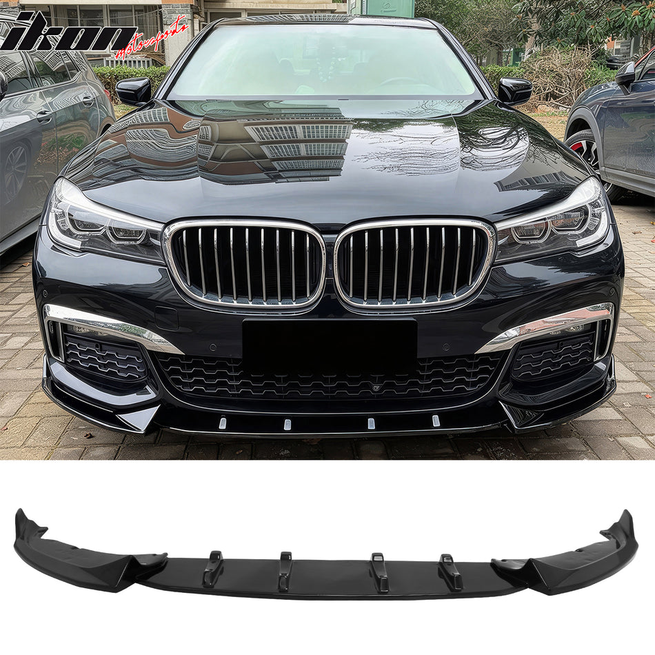 2016-2018 BMW G11 7 Series MT M Sport Ikon Style Front Bumper Lip Gloss Black ABS 3PCS