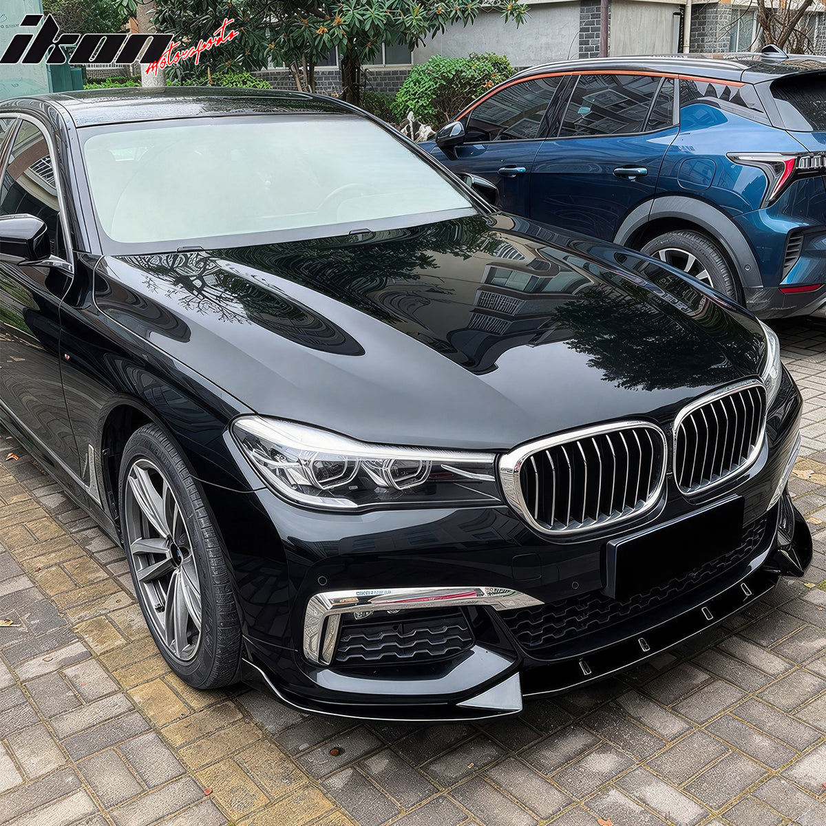 Fits 16-18 BMW G11 7 Series MT M Sport Ikon Style Front Bumper Lip Gloss Black