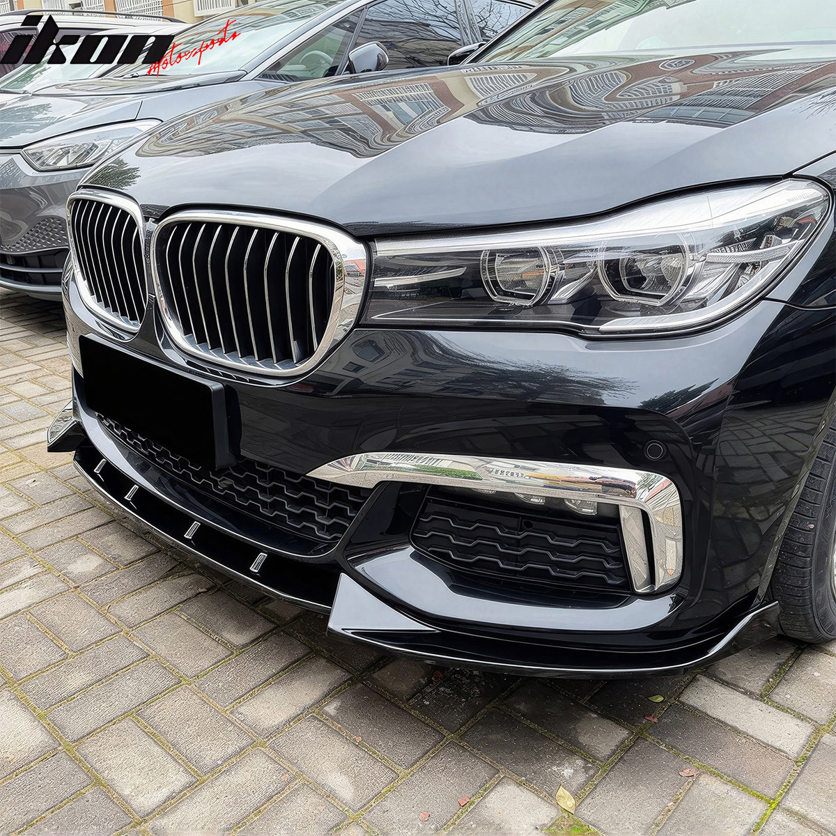 Fits 16-18 BMW G11 7 Series MT M Sport Ikon Style Front Bumper Lip Gloss Black
