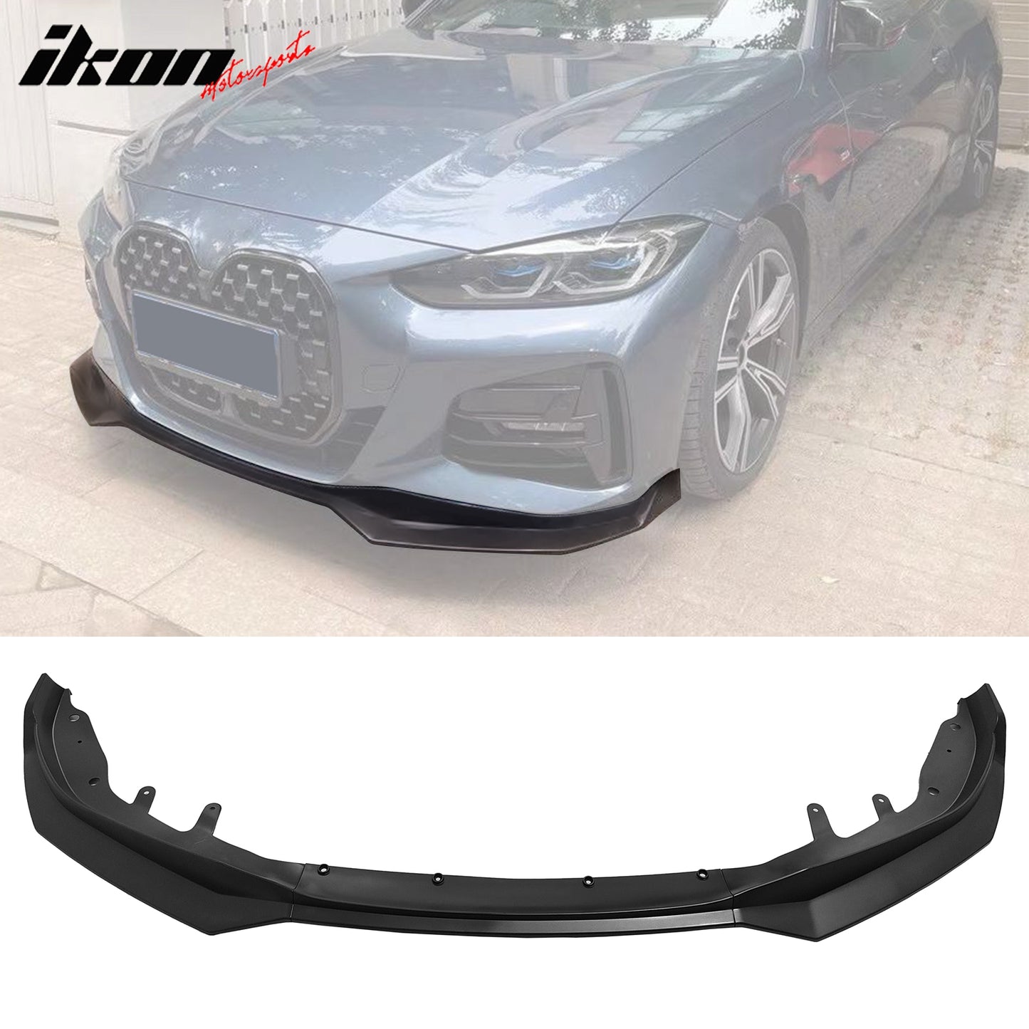 IKON MOTORSPRTS, Front Bumper Lip Compatible With 2021-2024 BMW G22 G23 ...