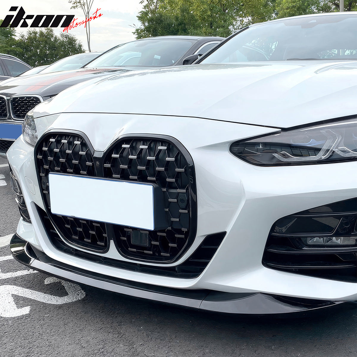 Fits 21-27 BMW G22 G23 4-Series M Sport MP Style Front Bumper Lip Gloss Black PP