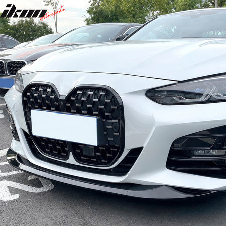 Fits 21-27 BMW G22 G23 4-Series M Sport MP Style Front Bumper Lip Gloss Black PP
