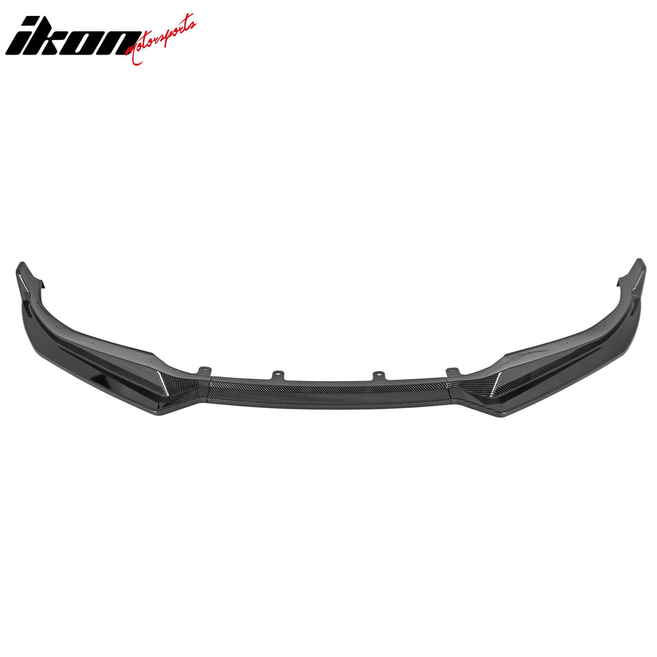 2021-2027 BMW G26 4-Series & 2021-2026 i4 Gran Coupe M Sport 3PC Front Lower Bumper Lip Air Dam Chin Spoiler Splitter IKON Style Carbon Fiber Print