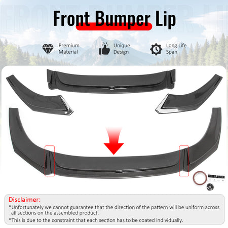 Fits 19-26 BMW Z4 G29 M-Tech H Style Front Bumper Lip Spoiler Carbon Fiber Print