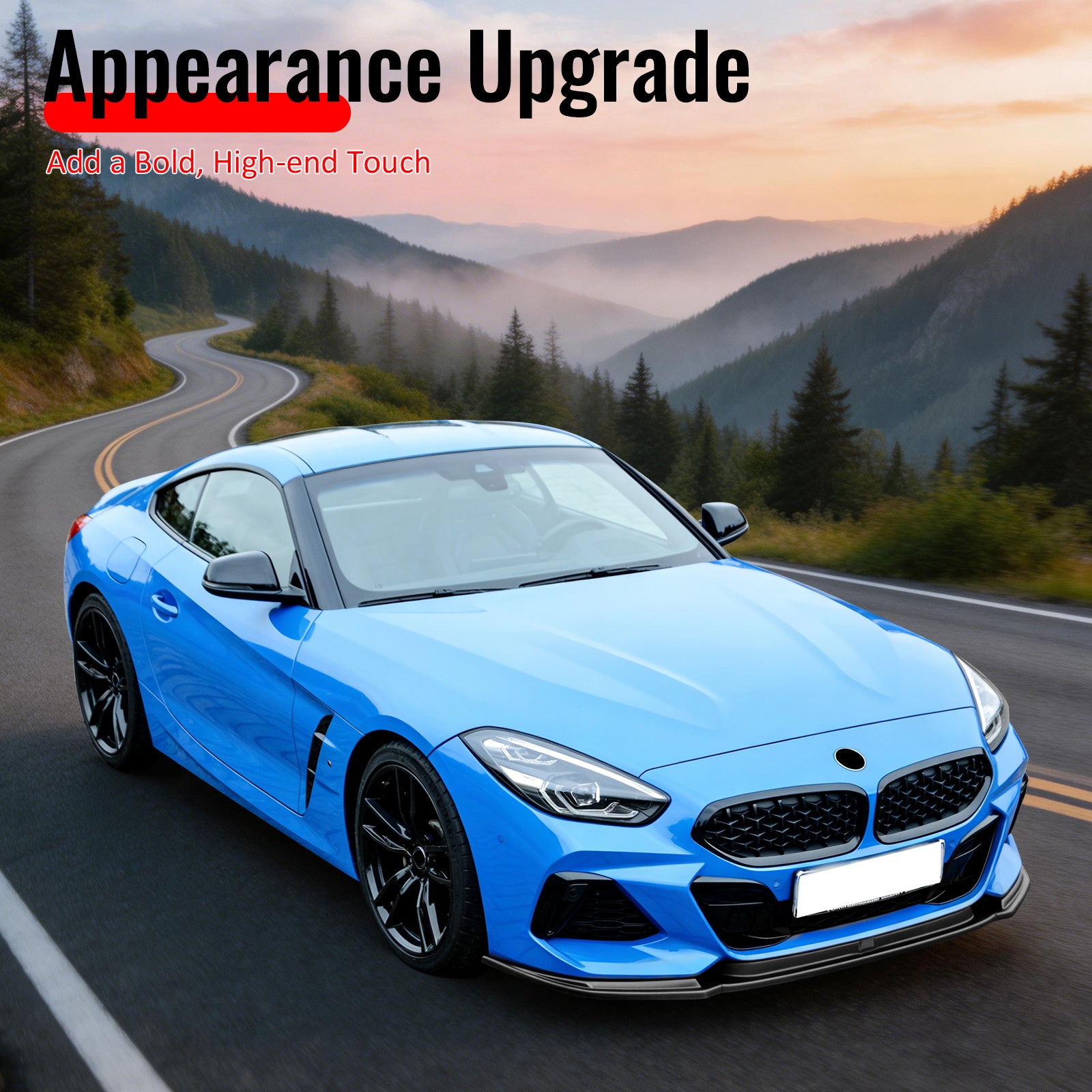 Fits 19-26 BMW Z4 G29 M-Tech H Style Front Bumper Lip Spoiler Carbon Fiber Print