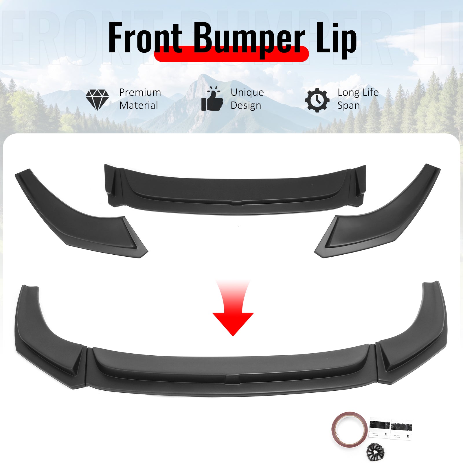Fits 19-26 BMW Z4 G29 M-Tech H Style Front Bumper Lip Spoiler Matte Black ABS