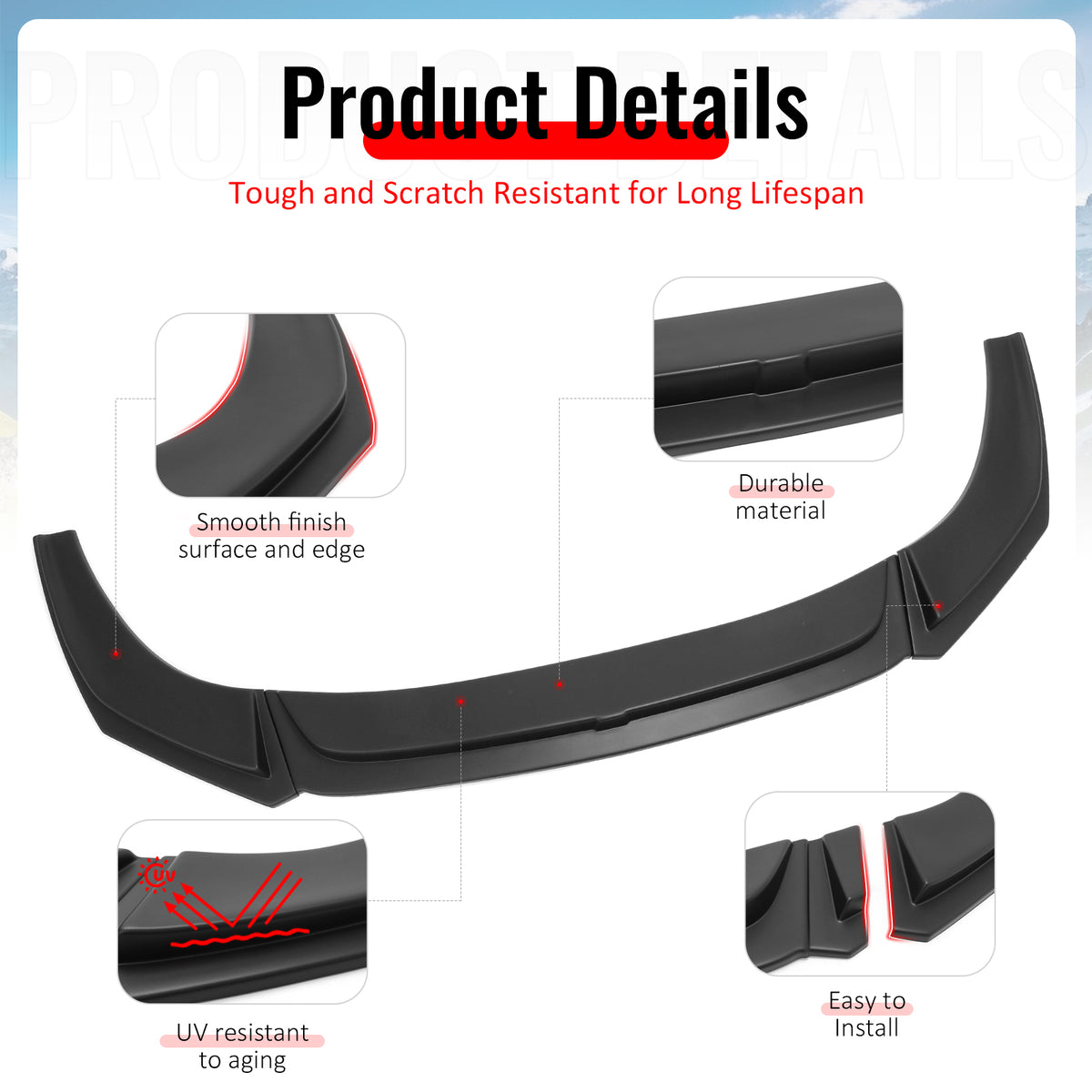 Fits 19-26 BMW Z4 G29 M-Tech H Style Front Bumper Lip Spoiler Matte Black ABS