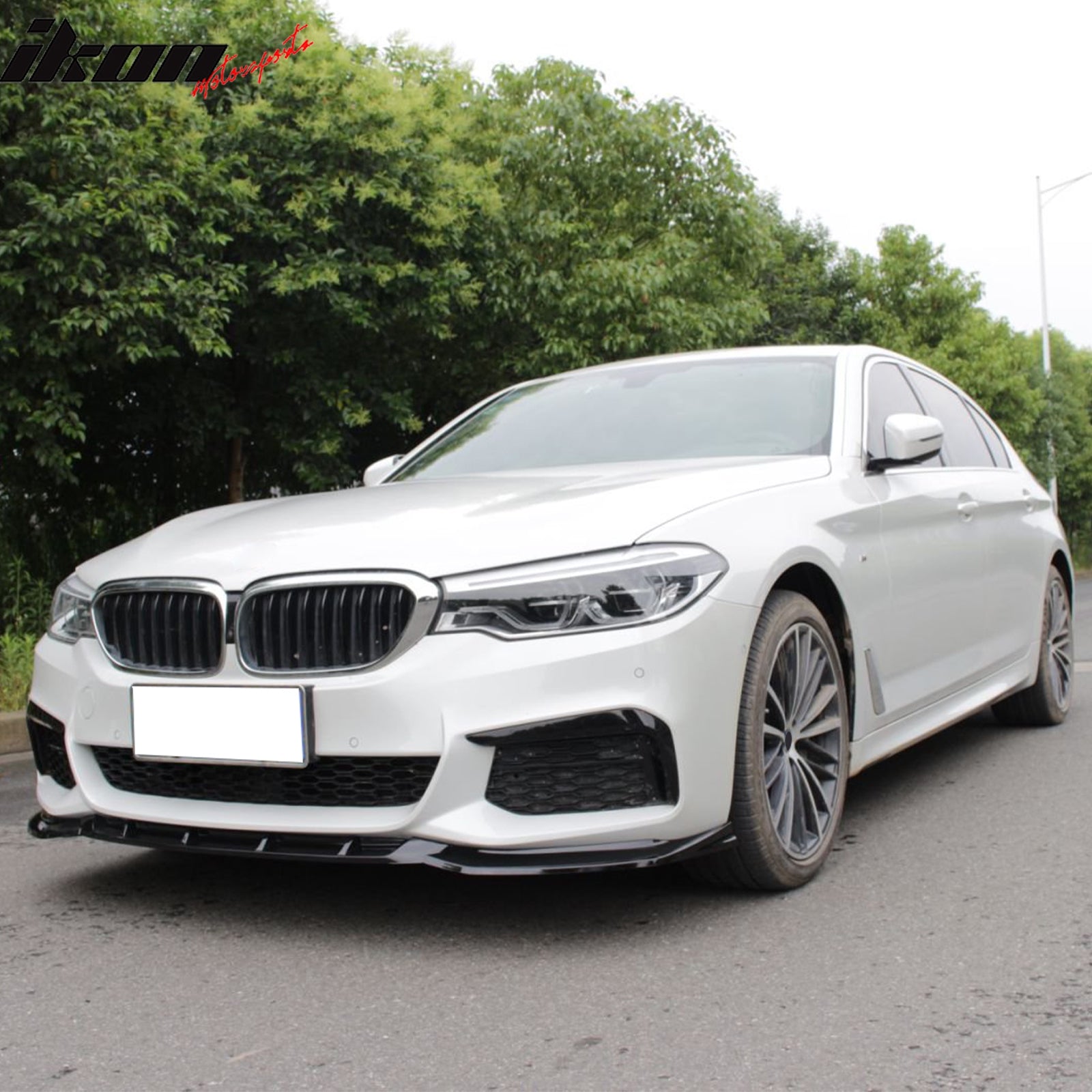 Fits 17-20 BMW G30 5 Series Sedan GT Front Bumper Lip Spoiler Gloss Black PP