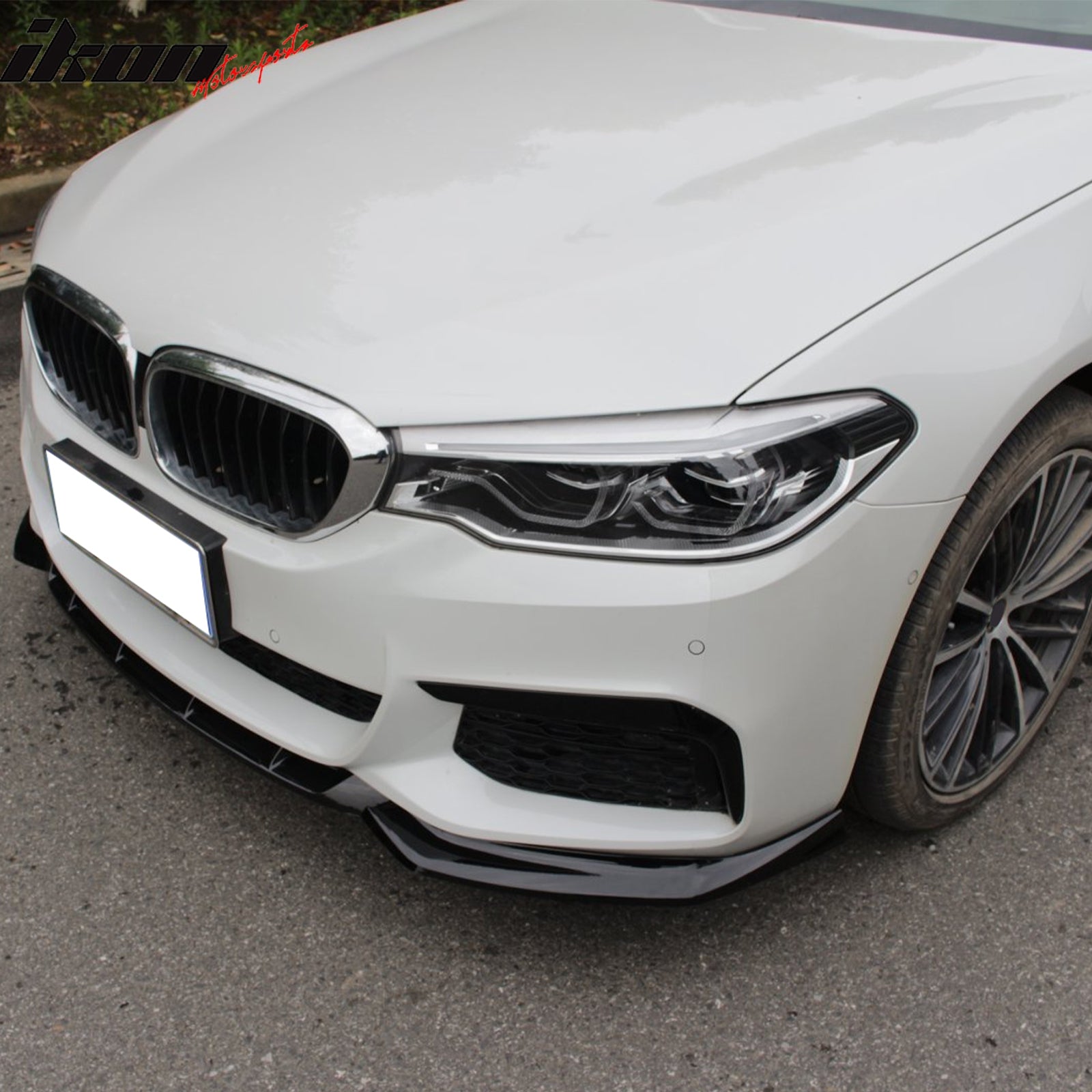 Fits 17-20 BMW G30 5 Series Sedan GT Front Bumper Lip Spoiler Gloss Black PP