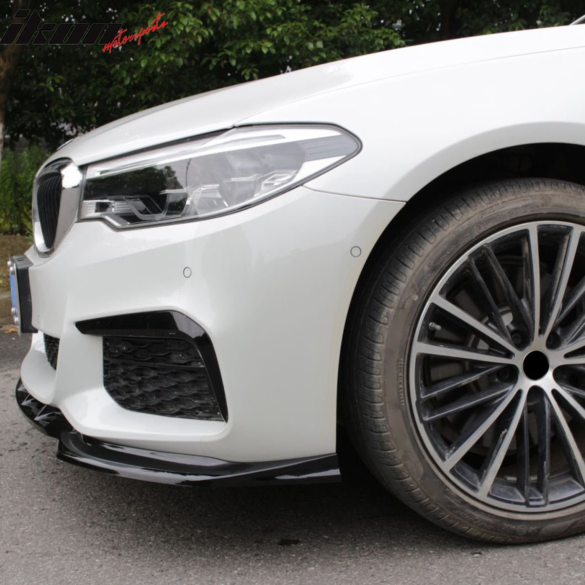 Fits 17-20 BMW G30 5 Series Sedan GT Front Bumper Lip Spoiler Gloss Black PP