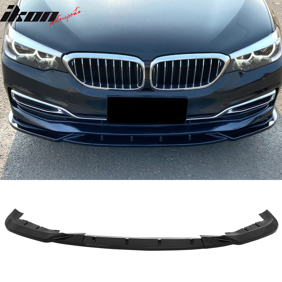 2017-2020 BMW G30 Pre-LCI 5-Series Sedan Base Ikon Style Front Lip Gloss Black PP 3PCS