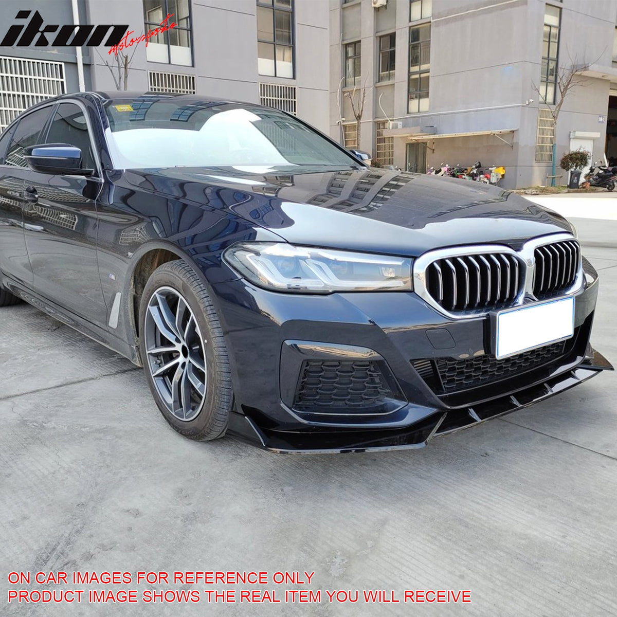 Fits 21-23 BMW G30 5 Series IKON Front Bumper Lip Spoiler Carbon Fiber Print PP