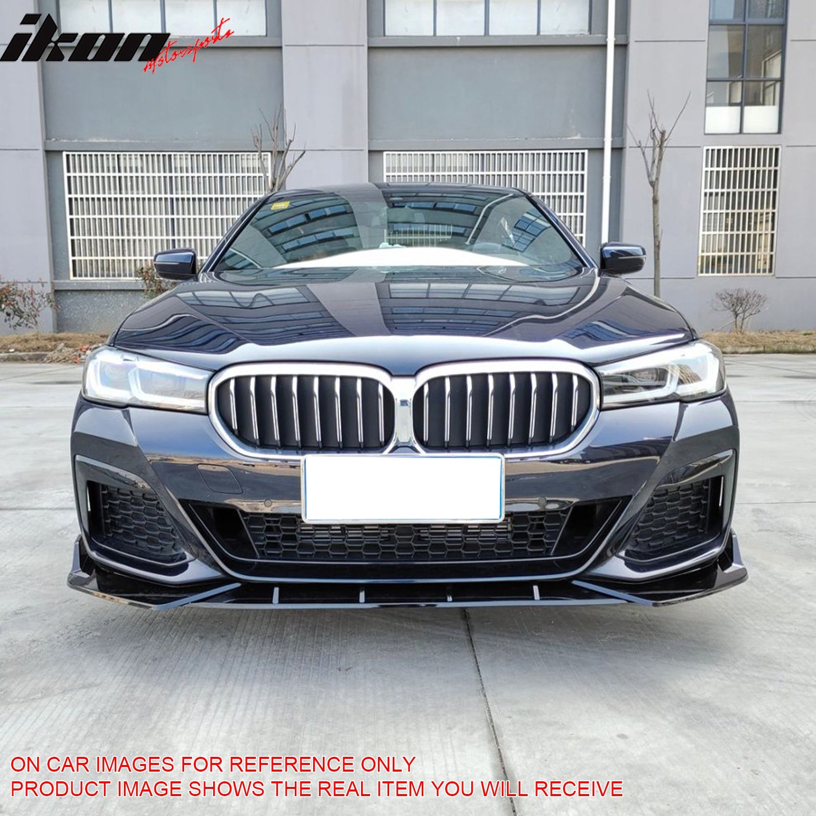 Fits 21-23 BMW G30 5 Series IKON Front Bumper Lip Spoiler Carbon Fiber Print PP