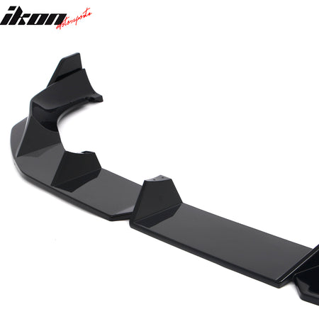 Fits 21-23 BMW 5 Series G30 M Sport IKON Style 3PCS Front Bumper Lip Gloss Black