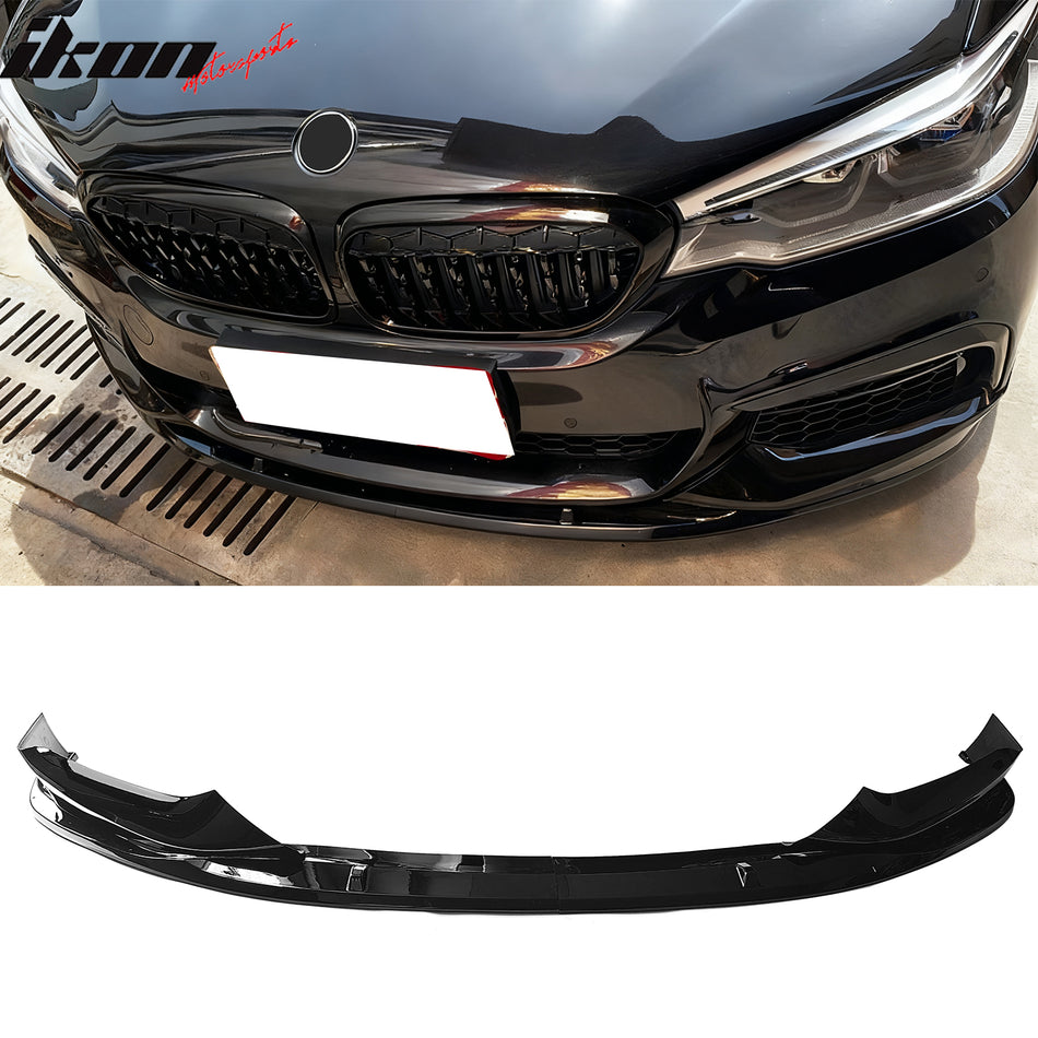 2017-2020 BMW G30 5 Series Sedan MP Style Gloss Black Front Bumper Lip Spoiler ABS