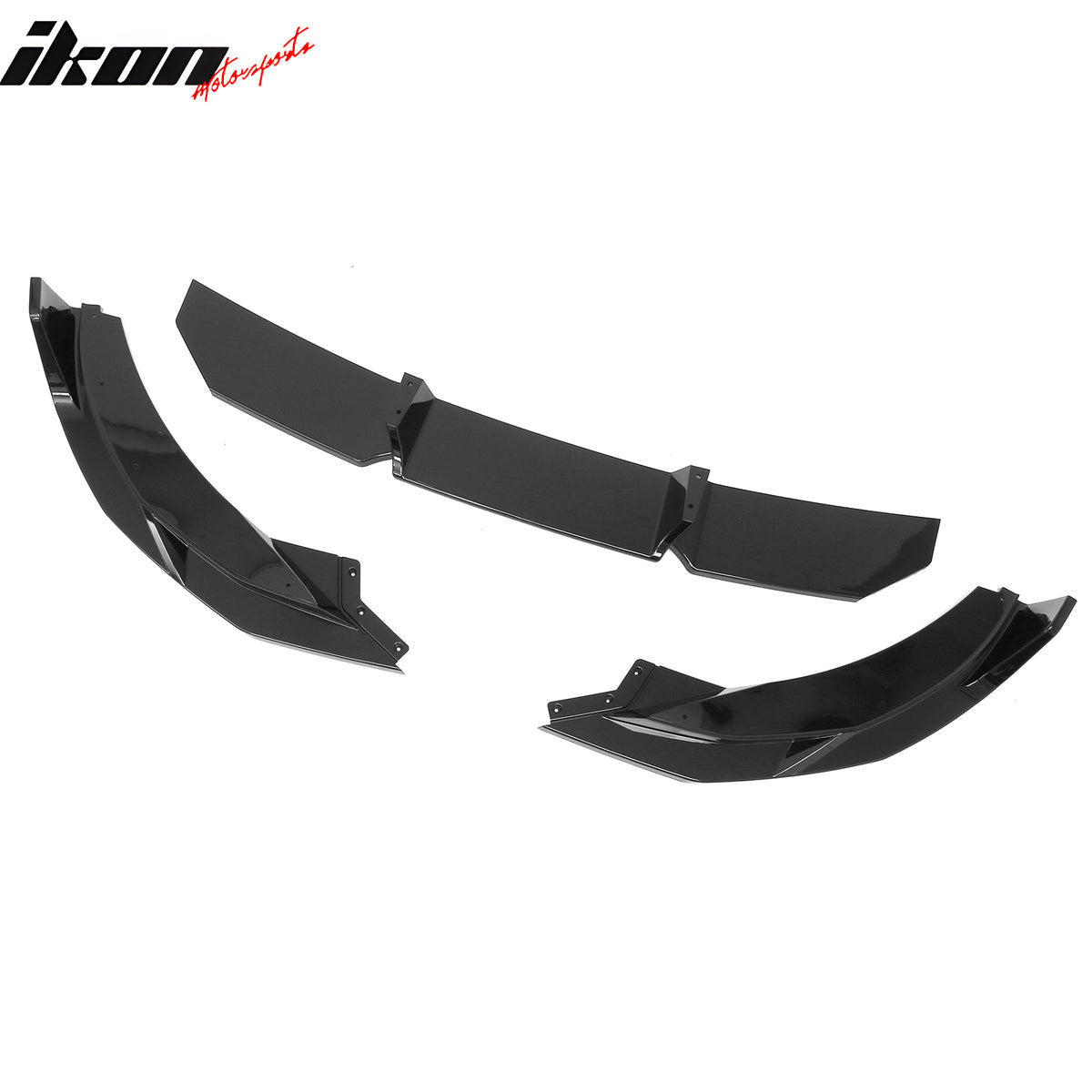 Fits 22-26 BMW 2-Series G42 IKON Front Bumper Lip Chin Spoiler Gloss Black ABS