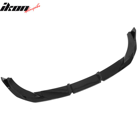 Fits 22-26 BMW 2-Series G42 IKON Front Bumper Lip Chin Spoiler Gloss Black ABS