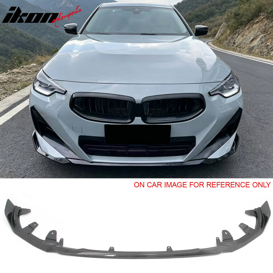 2022-2026 BMW 2-Series G42 M Sport MP Performance Style Carbon Fiber Print Front Bumper Lip ABS