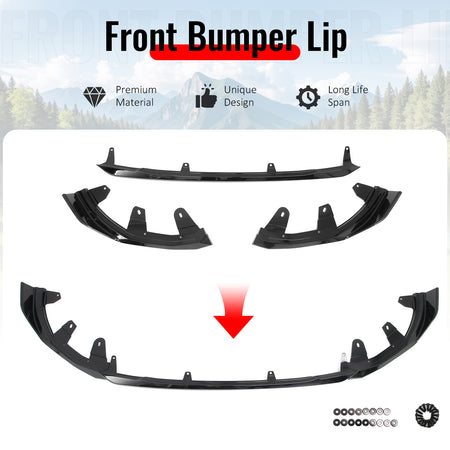 For 22-26 BMW G42 220i 230i M240i M Performance Front Bumper Lip Gloss Black ABS