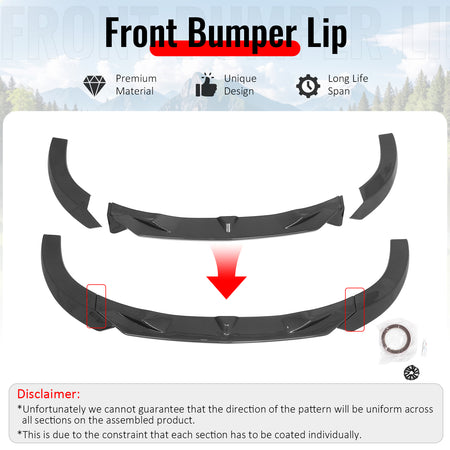 For 22-26 BMW 2-Series G42 FD Style Front Bumper Lip Splitter Carbon Fiber Print