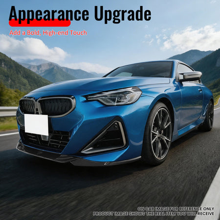 For 22-26 BMW 2-Series G42 FD Style Front Bumper Lip Splitter Carbon Fiber Print