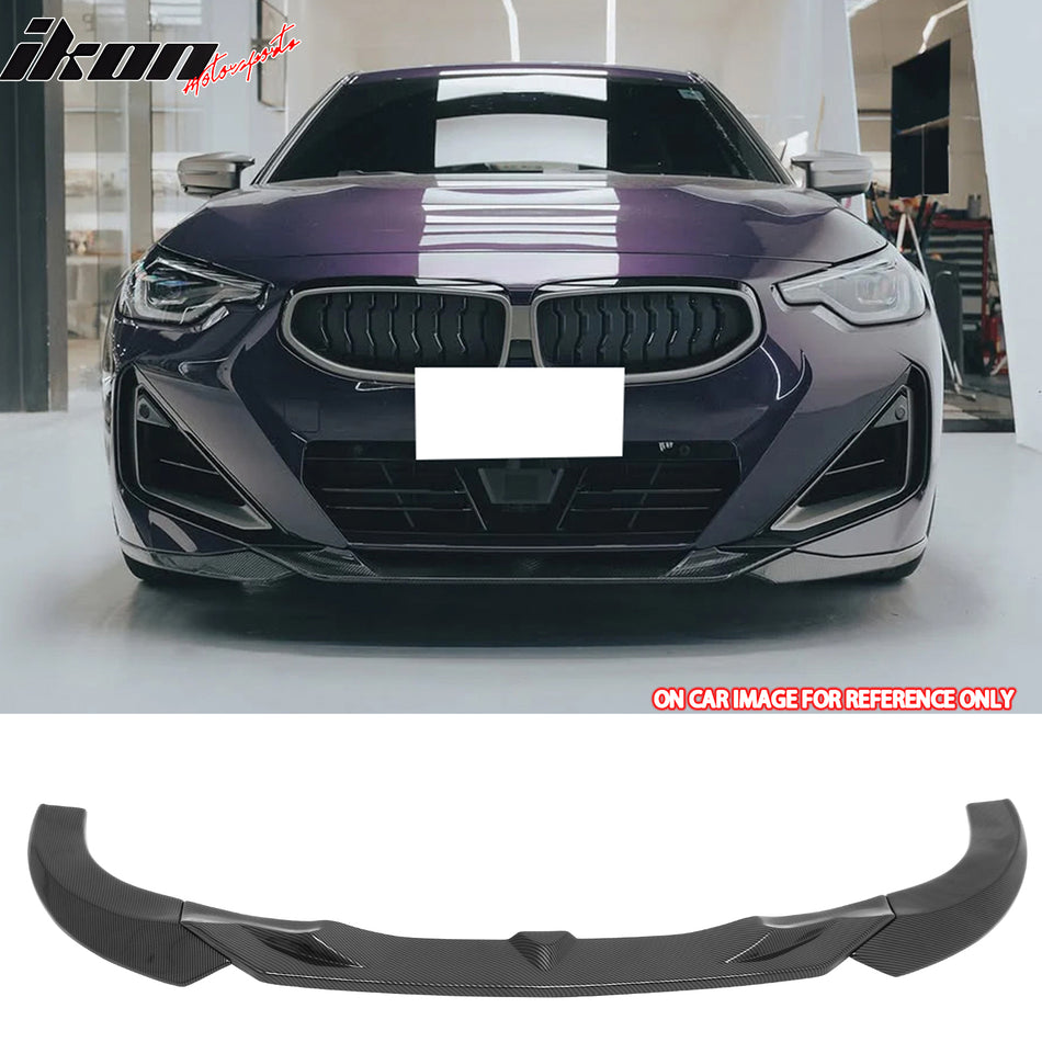 2022-2026 BMW 2-Series G42 M Sport FD Style Carbon Fiber Print Front Bumper Lip ABS