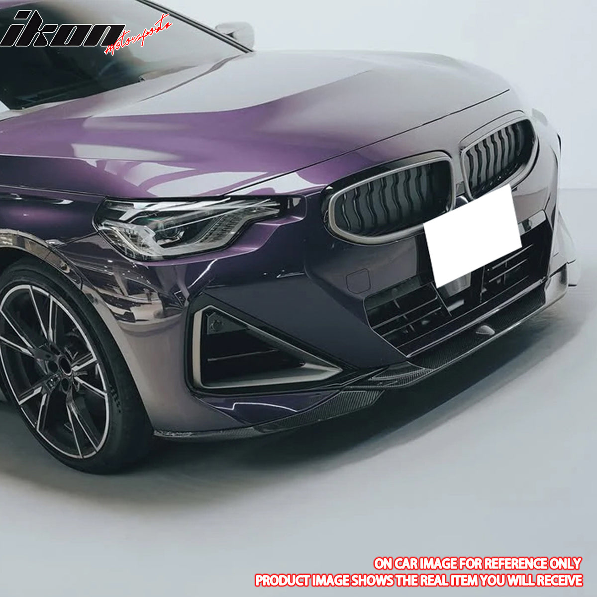 For 22-26 BMW 2-Series G42 FD Style Front Bumper Lip Splitter Carbon Fiber Print