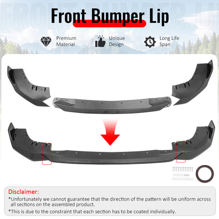 Fits 22-26 BMW G42 2-Series Coupe M Sport Performance Style Front Lip CF Print