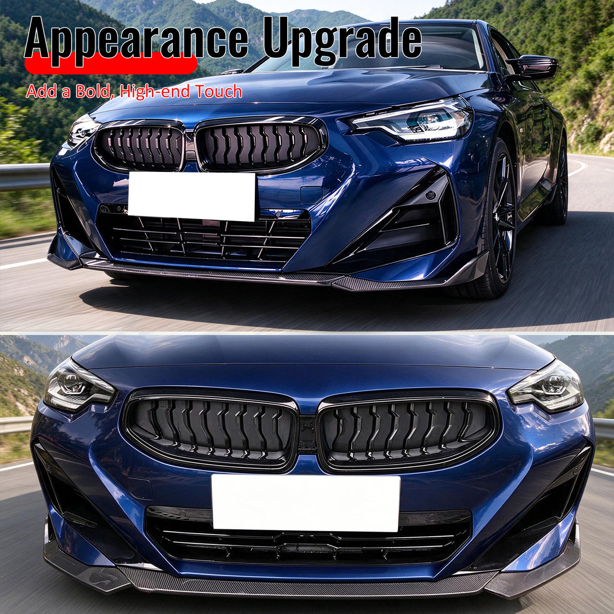 Fits 22-26 BMW G42 2-Series Coupe M Sport Performance Style Front Lip CF Print