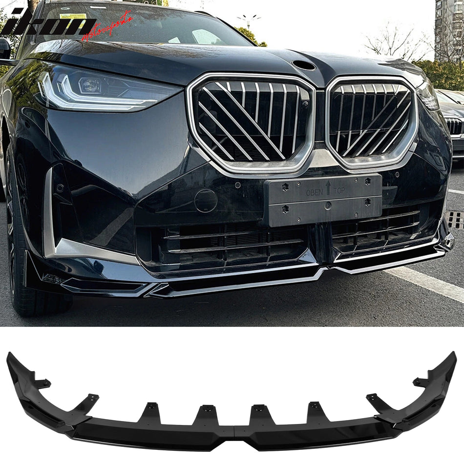 2025-2026 BMW G45 X3 M Sport 4PCS Front Lower Bumper Lip Air Dam Chin Spoiler Splitter MP Style Gloss Black ABS