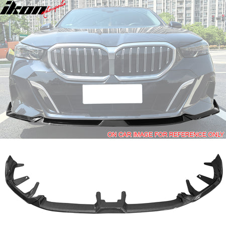 IKON MOTORSPORTS Front Bumper Lip, Compatible with 2024-2026 BMW G60 5 Series & i5 Sedan, IKON Style PP Polypropylene Air Dam Chin Spoiler Protector Splitter 3PCS