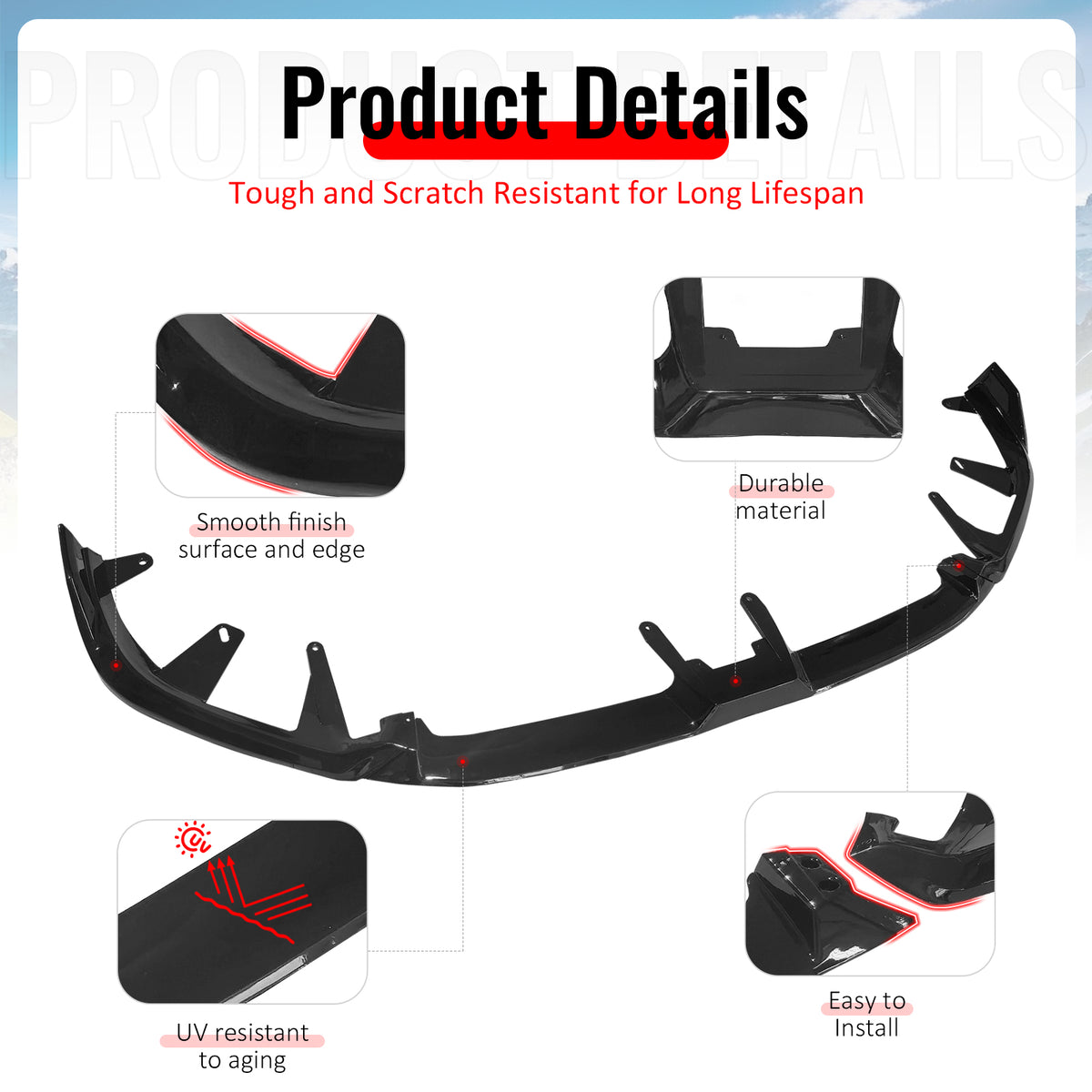 Fits 24-26 BMW G60 5 Series i5 IKON Front Bumper Lip Chin 3PC