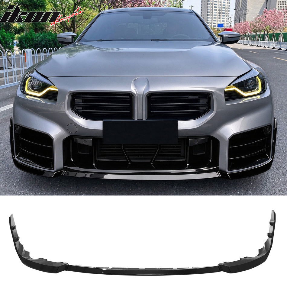 2023-2027 BMW G87 M2 MP Style Front Bumper Lip Spoiler Gloss Black ABS 3PCS Set