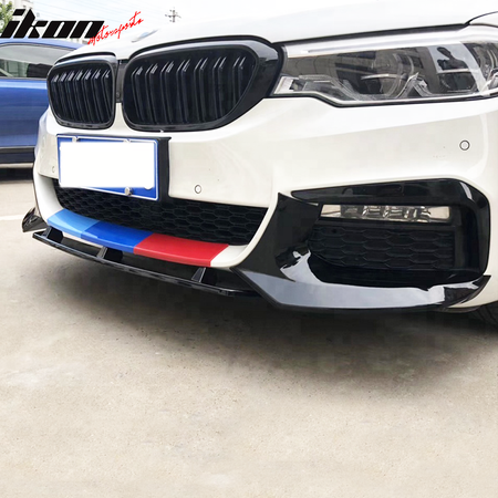 Fits 17-20 BMW G30 M-Tech M Sport Front Bumper Lip Splitters Gloss Black - ABS