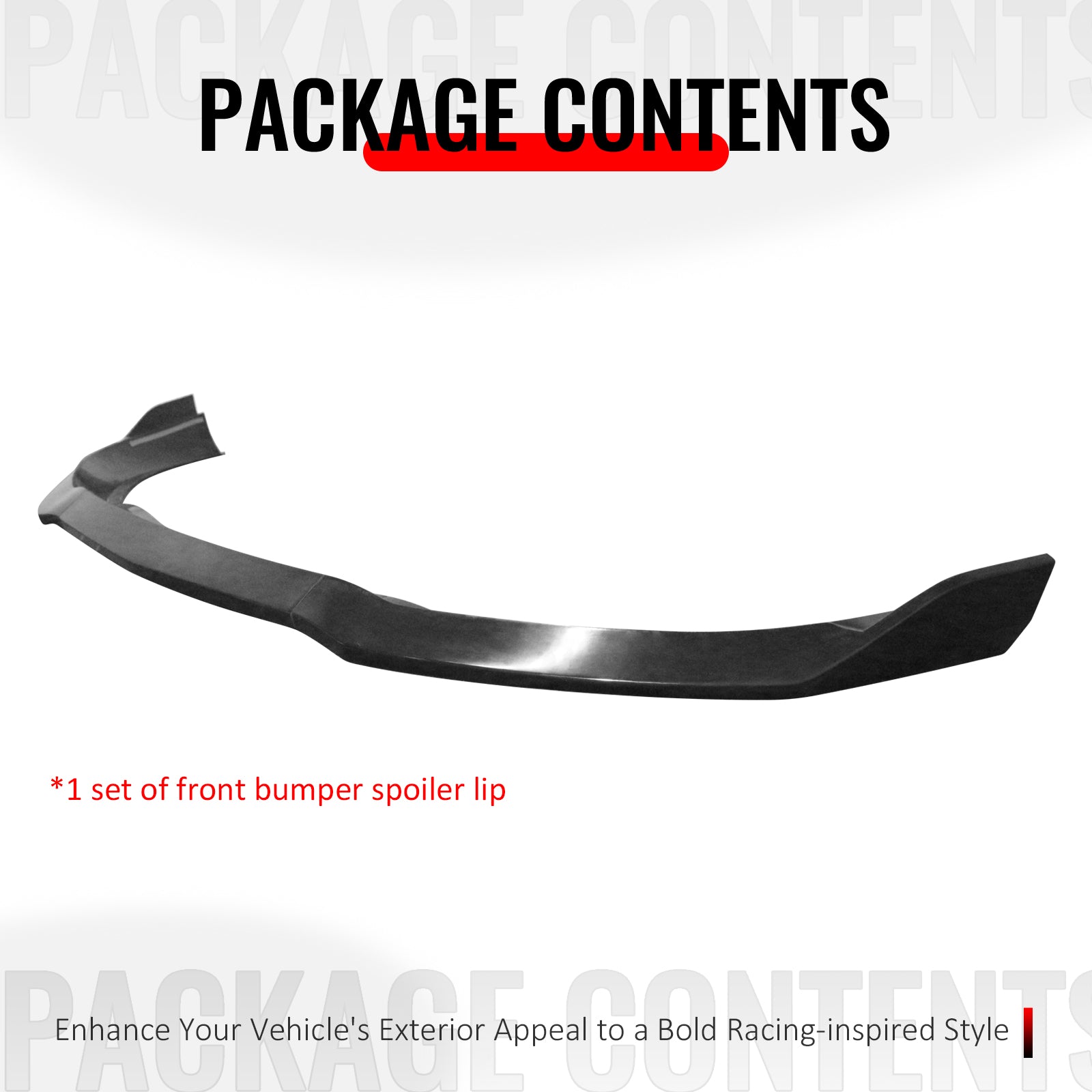 Fits 15-17 Chrysler 200 Front Bumper Lip Spoiler Splitter Chin Unpainted PU 3PCS