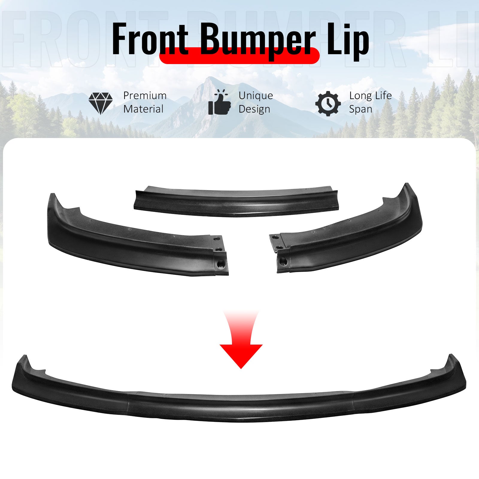 Fits 11-14 Chrysler 300 IKCS Style PU Front Bumper Lip Chin Spoiler Unpainted