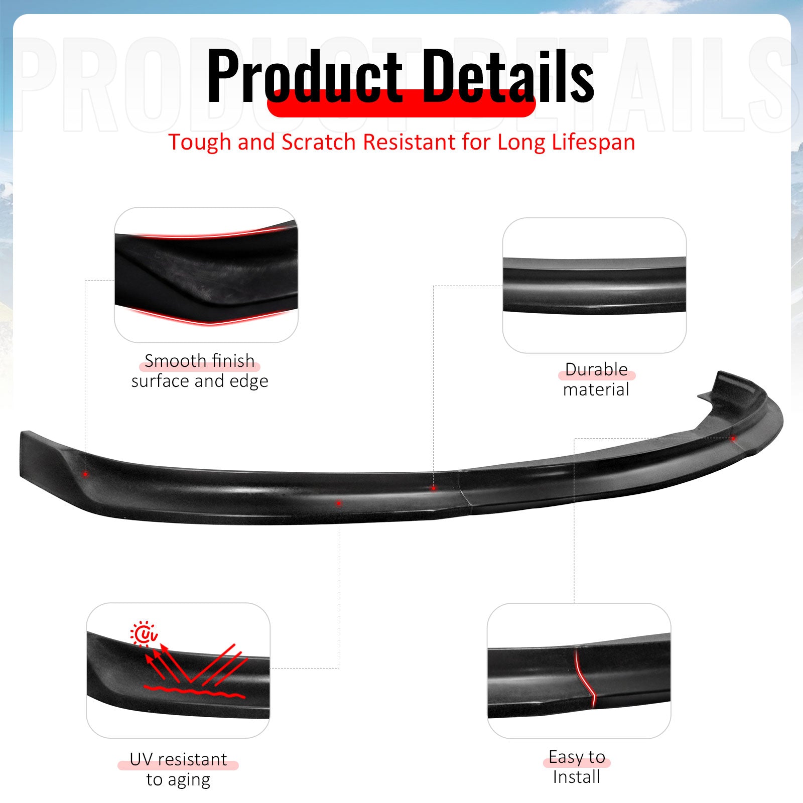 Fits 11-14 Chrysler 300 IKCS Style PU Front Bumper Lip Chin Spoiler Unpainted