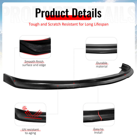 Fits 11-14 Chrysler 300 IKCS Style PU Front Bumper Lip Chin Spoiler Unpainted