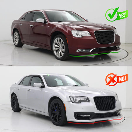 Fits 15-23 Chrysler 300 Base IKON PP Front Bumper Lip Chin Spoiler Gloss Black