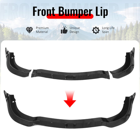 Fits 15-23 Chrysler 300 SRT Style ABS Front Bumper Lip Chin Spolier Gloss Black