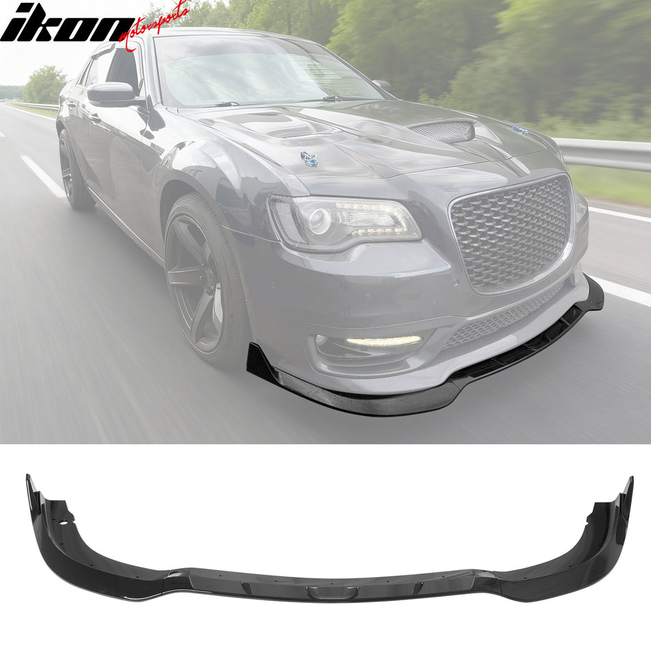 2015-2023 Chrysler 300 SRT Style Gloss Black Front Bumper Lip ABS 3PCS