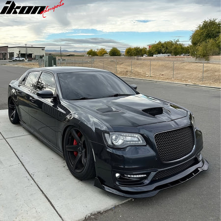 Fits 15-23 Chrysler 300 SRT Style ABS Front Bumper Lip Chin Spolier Gloss Black