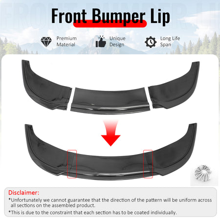 Fits 15-23 Chrysler 300 SRT IKON PP Front Bumper Lip Spoiler Carbon Fiber Print