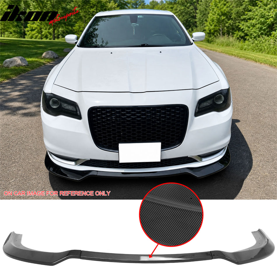 2015-2023 Chrysler 300 V Style Front Bumper Lip Carbon Fiber Print PP 3PCS Set