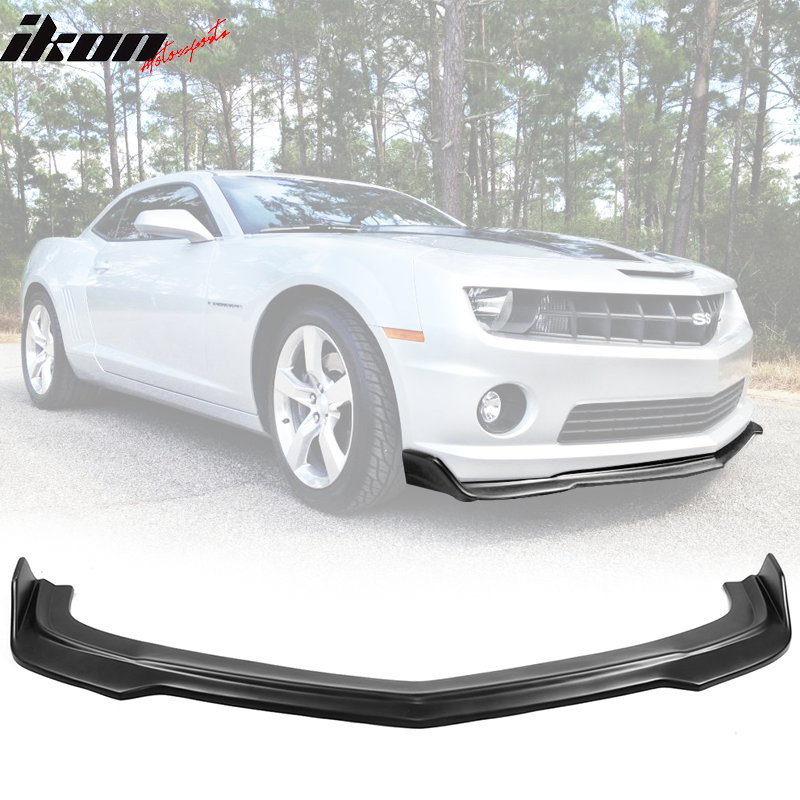 IKON MOTORSPORTS, Front Bumper Lip Compatible With 2010-2013 Chevrolet Camaro V8 SS Except ZL1, Chin Splitter V2 Style PP