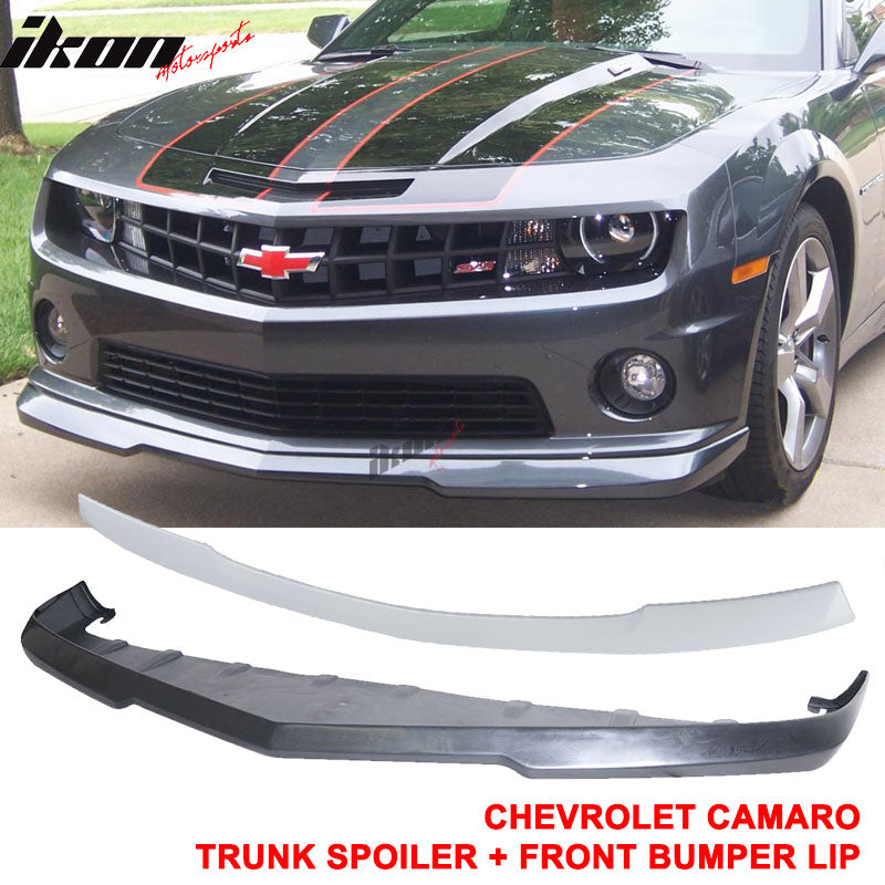 Fits 10-13 Chevy Camaro V8 SS Front Bumper Lip + ABS Rear Trunk