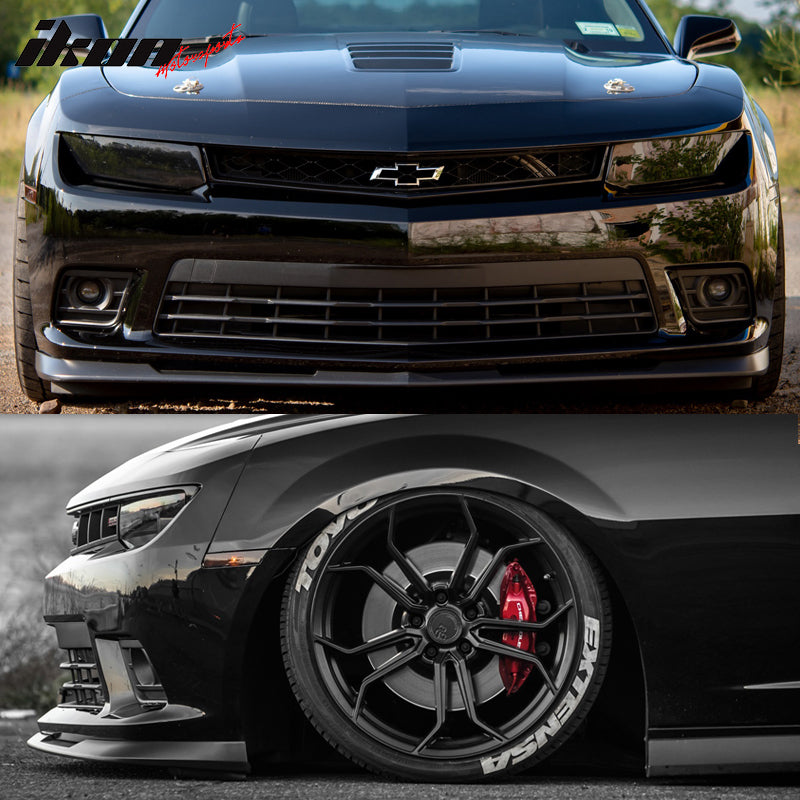 Front Bumper Lip Compatible With 2014-2015 Chevy Camaro, 1LE Style PU Front Lip Spoiler Splitter by IKON MOTORSPORTS
